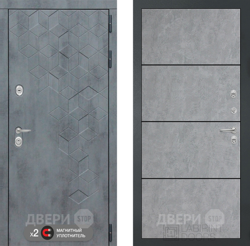 Входная металлическая Дверь Лабиринт (LABIRINT) Бетон 25 Бетон светлый в Павловском Посаде