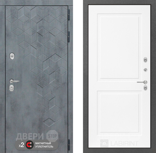 Дверь Лабиринт (LABIRINT) Бетон 11 Белый софт в Павловском Посаде