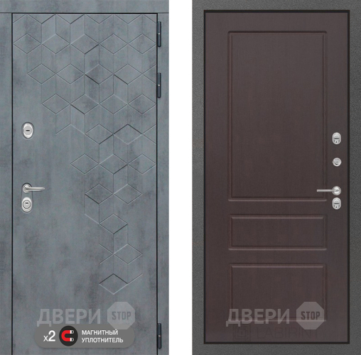 Входная металлическая Дверь Лабиринт (LABIRINT) Бетон 03 Орех премиум в Павловском Посаде