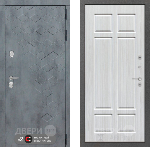 Входная металлическая Дверь Лабиринт (LABIRINT) Бетон 08 Кристалл вуд в Павловском Посаде