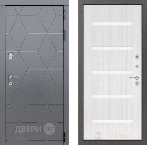 Входная металлическая Дверь Лабиринт (LABIRINT) Cosmo 01 Сандал белый в Павловском Посаде
