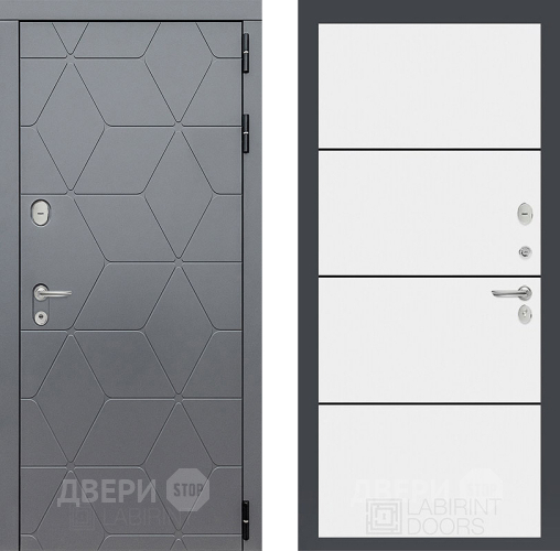 Входная металлическая Дверь Лабиринт (LABIRINT) Cosmo 25 Белый софт в Павловском Посаде