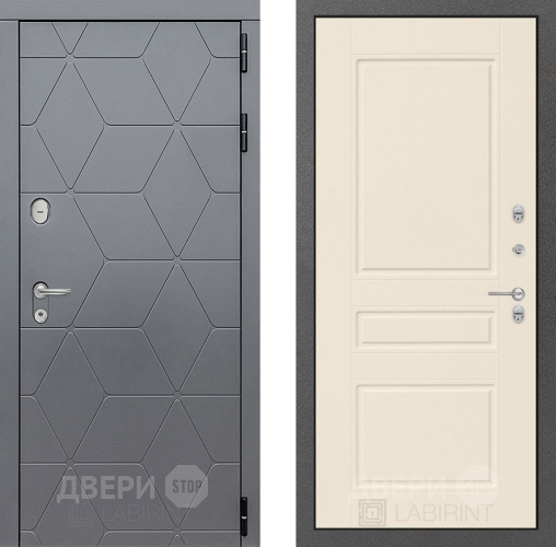 Входная металлическая Дверь Лабиринт (LABIRINT) Cosmo 03 Крем софт в Павловском Посаде