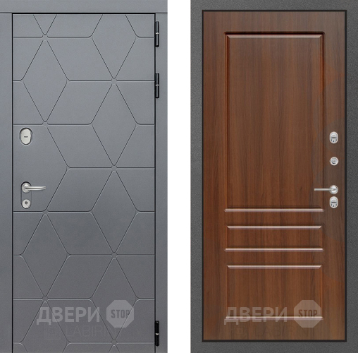 Входная металлическая Дверь Лабиринт (LABIRINT) Cosmo 03 Орех бренди в Павловском Посаде