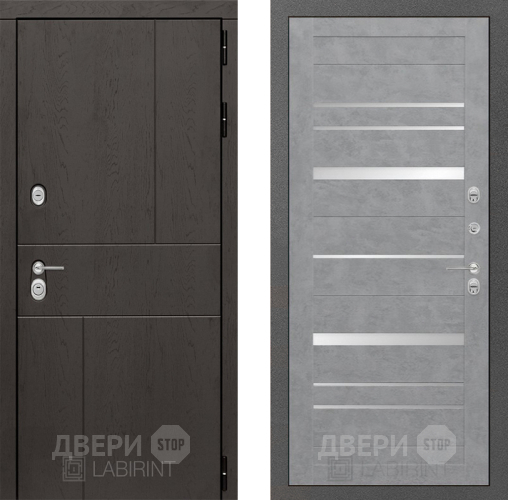 Входная металлическая Дверь Лабиринт (LABIRINT) Urban 20 Бетон светлый в Павловском Посаде