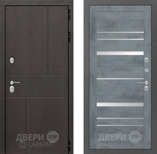 Входная металлическая Дверь Лабиринт (LABIRINT) Urban 20 Бетон темный в Павловском Посаде