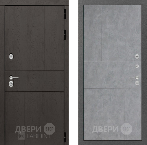 Входная металлическая Дверь Лабиринт (LABIRINT) Urban 21 Бетон светлый в Павловском Посаде