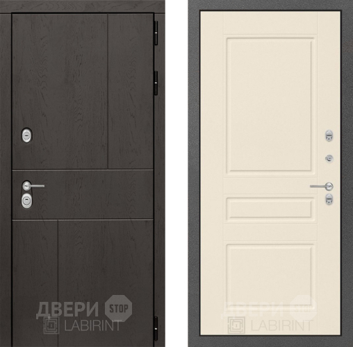 Входная металлическая Дверь Лабиринт (LABIRINT) Urban 03 Крем софт в Павловском Посаде