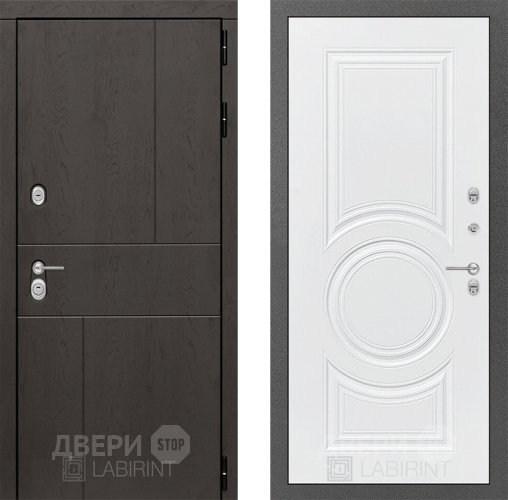 Входная металлическая Дверь Лабиринт (LABIRINT) Urban 23 Белый софт в Павловском Посаде