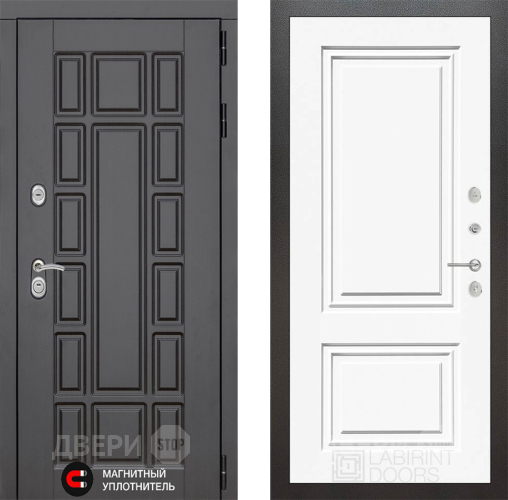 Дверь Лабиринт (LABIRINT) New York 26 Белый (RAL-9003) в Павловском Посаде