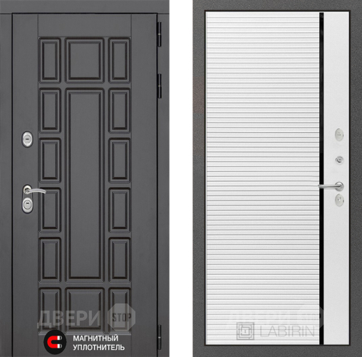 Входная металлическая Дверь Лабиринт (LABIRINT) New York 22 Белый софт в Павловском Посаде