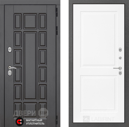 Входная металлическая Дверь Лабиринт (LABIRINT) New York 11 Белый софт в Павловском Посаде