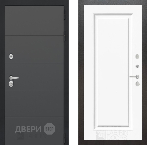 Входная металлическая Дверь Лабиринт (LABIRINT) Art 27 Белый (RAL-9003) в Павловском Посаде