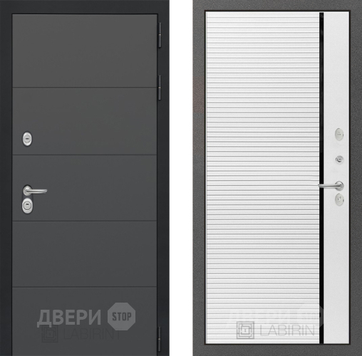 Входная металлическая Дверь Лабиринт (LABIRINT) Art 22 Белый софт в Павловском Посаде
