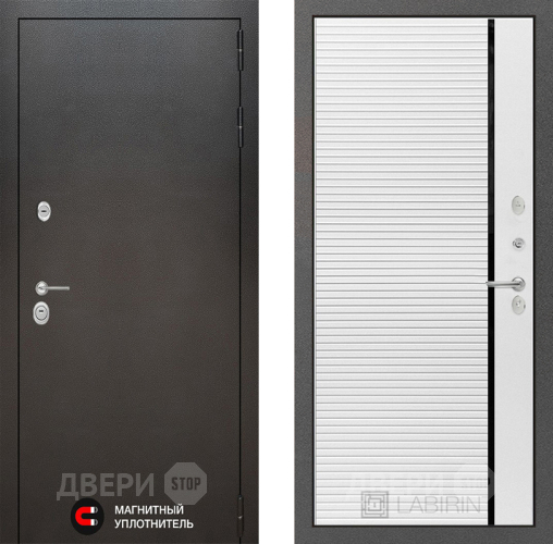 Входная металлическая Дверь Лабиринт (LABIRINT) Silver 22 Белый софт в Павловском Посаде