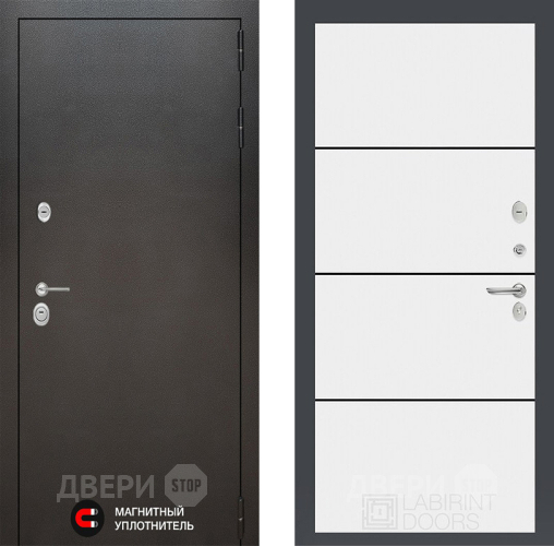 Дверь Лабиринт (LABIRINT) Silver 25 Белый софт в Павловском Посаде