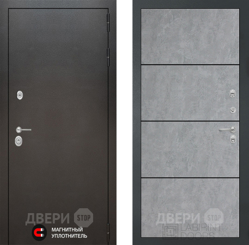 Входная металлическая Дверь Лабиринт (LABIRINT) Silver 25 Бетон светлый в Павловском Посаде