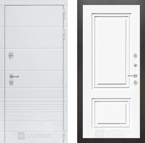 Дверь Лабиринт (LABIRINT) Трендо 26 Белый (RAL-9003) в Павловском Посаде