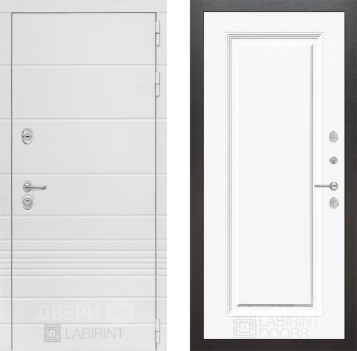 Дверь Лабиринт (LABIRINT) Трендо 27 Белый (RAL-9003) в Павловском Посаде