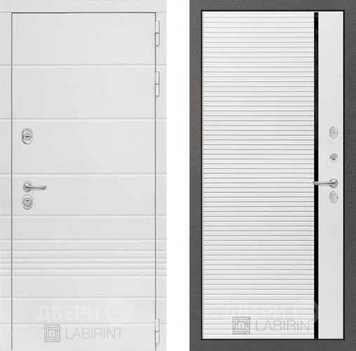 Входная металлическая Дверь Лабиринт (LABIRINT) Трендо 22 Белый софт в Павловском Посаде
