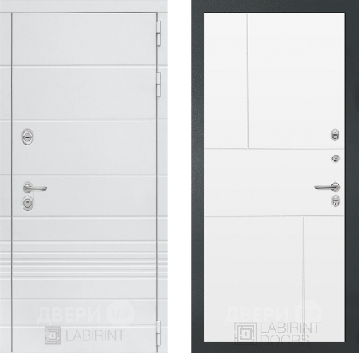 Дверь Лабиринт (LABIRINT) Трендо 21 Белый софт в Павловском Посаде