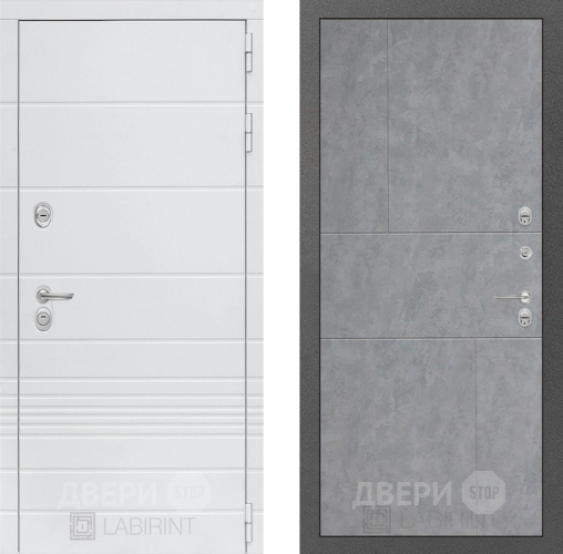 Входная металлическая Дверь Лабиринт (LABIRINT) Трендо 21 Бетон светлый в Павловском Посаде