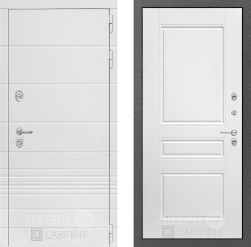 Дверь Лабиринт (LABIRINT) Трендо 03 Белый софт в Павловском Посаде