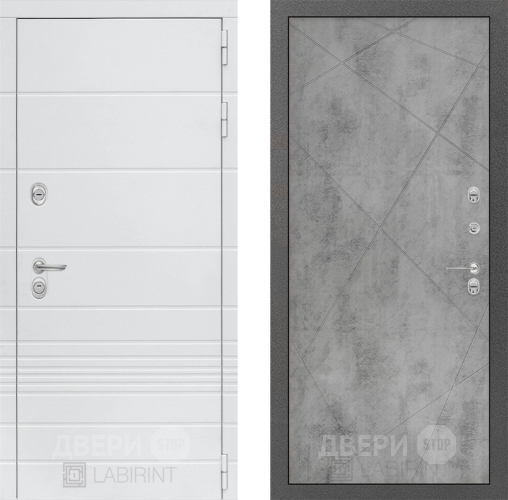Входная металлическая Дверь Лабиринт (LABIRINT) Трендо 24 Бетон светлый в Павловском Посаде