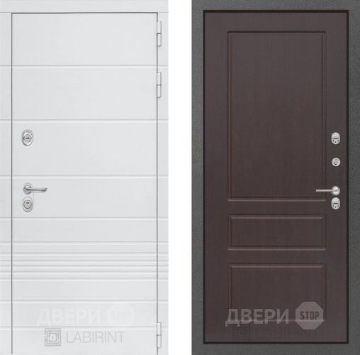 Входная металлическая Дверь Лабиринт (LABIRINT) Трендо 03 Орех премиум в Павловском Посаде
