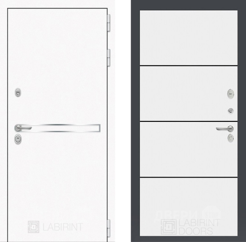Дверь Лабиринт (LABIRINT) Лайн White 25 Белый софт в Павловском Посаде