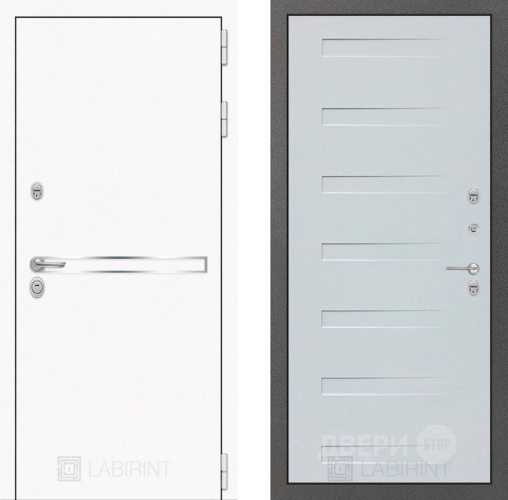 Входная металлическая Дверь Лабиринт (LABIRINT) Лайн White 14 Дуб кантри белый горизонтальный в Павловском Посаде
