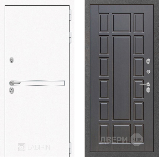 Входная металлическая Дверь Лабиринт (LABIRINT) Лайн White 12 Венге в Павловском Посаде