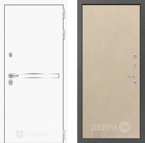 Входная металлическая Дверь Лабиринт (LABIRINT) Лайн White 05 Венге светлый в Павловском Посаде