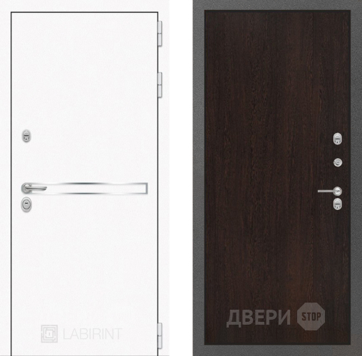 Входная металлическая Дверь Лабиринт (LABIRINT) Лайн White 05 Венге в Павловском Посаде