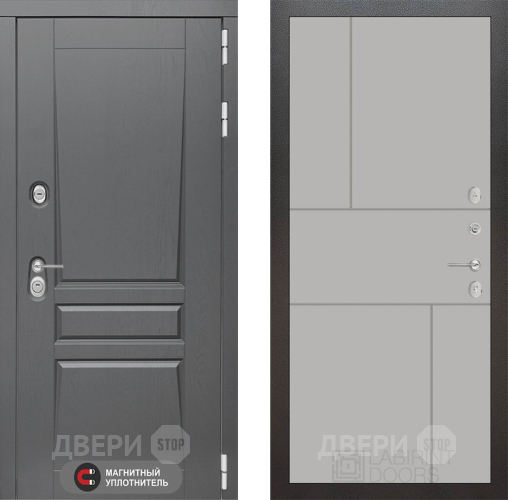 Входная металлическая Дверь Лабиринт (LABIRINT) Платинум 21 Грей софт в Павловском Посаде