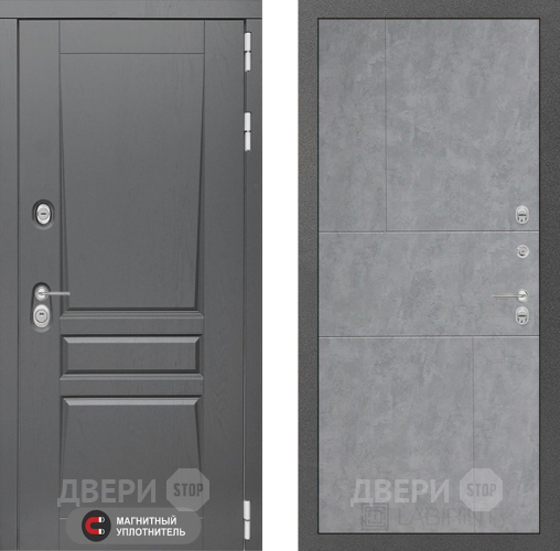 Входная металлическая Дверь Лабиринт (LABIRINT) Платинум 21 Бетон светлый в Павловском Посаде