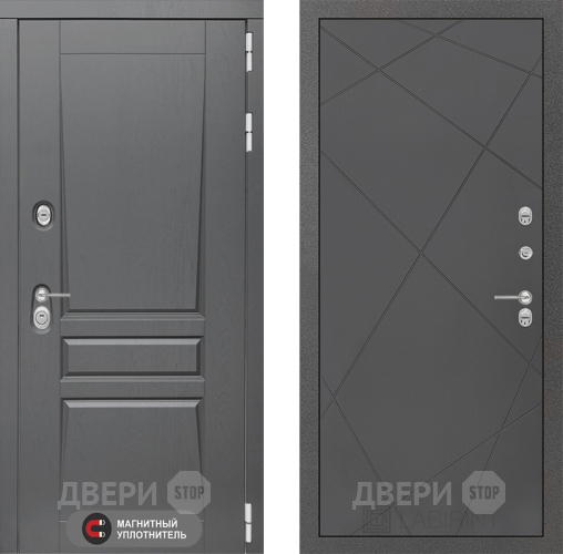 Входная металлическая Дверь Лабиринт (LABIRINT) Платинум 24 Графит софт в Павловском Посаде