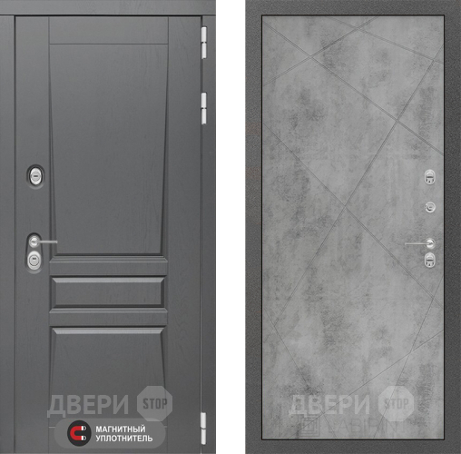Входная металлическая Дверь Лабиринт (LABIRINT) Платинум 24 Бетон светлый в Павловском Посаде