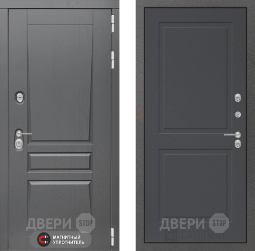 Входная металлическая Дверь Лабиринт (LABIRINT) Платинум 11 Графит софт в Павловском Посаде