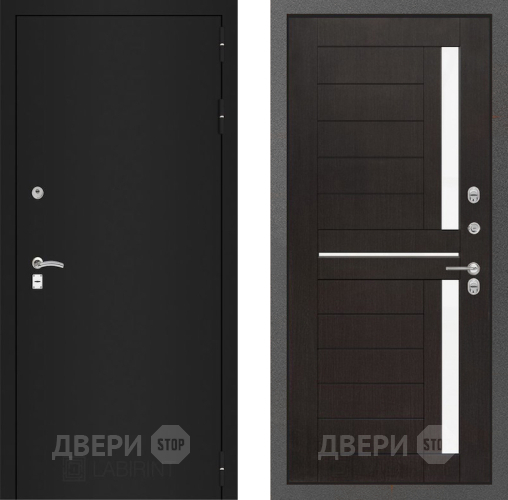 Дверь Лабиринт (LABIRINT) Classic шагрень черная 02 Венге в Павловском Посаде