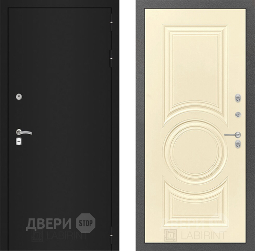 Входная металлическая Дверь Лабиринт (LABIRINT) Classic шагрень черная 23 Шампань в Павловском Посаде
