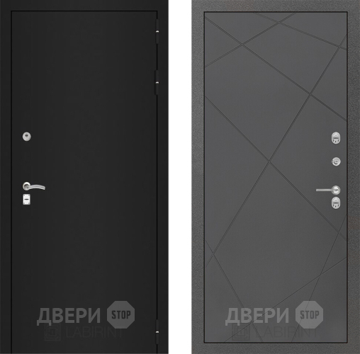 Входная металлическая Дверь Лабиринт (LABIRINT) Classic шагрень черная 24 Графит софт в Павловском Посаде