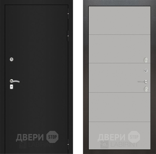 Дверь Лабиринт (LABIRINT) Classic шагрень черная 13 Грей софт в Павловском Посаде