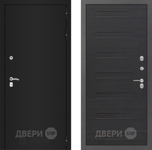 Дверь Лабиринт (LABIRINT) Classic шагрень черная 14 Эковенге поперечный в Павловском Посаде