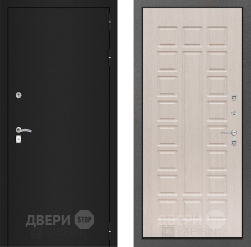 Входная металлическая Дверь Лабиринт (LABIRINT) Classic шагрень черная 04 Беленый дуб в Павловском Посаде