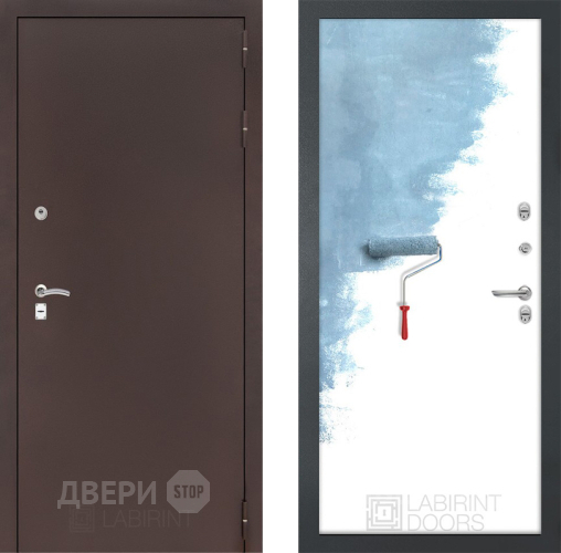 Входная металлическая Дверь Лабиринт (LABIRINT) Classic антик медь 28 Под покраску в Павловском Посаде
