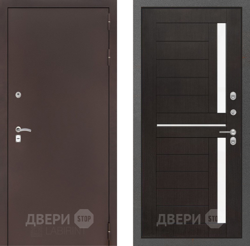 Входная металлическая Дверь Лабиринт (LABIRINT) Classic антик медь 02 Венге в Павловском Посаде