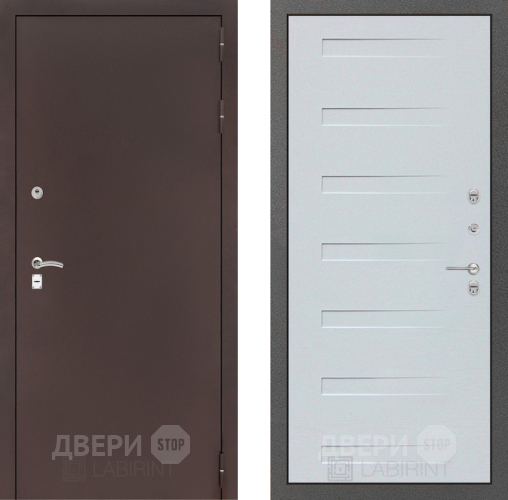 Входная металлическая Дверь Лабиринт (LABIRINT) Classic антик медь 14 Дуб кантри белый горизонтальный в Павловском Посаде