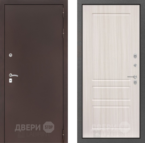 Входная металлическая Дверь Лабиринт (LABIRINT) Classic антик медь 03 Сандал белый в Павловском Посаде