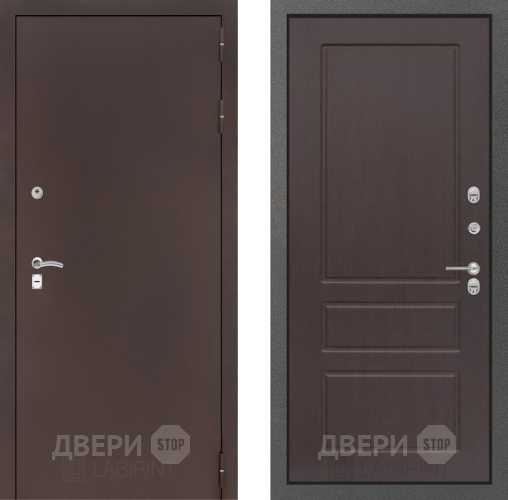 Входная металлическая Дверь Лабиринт (LABIRINT) Classic антик медь 03 Орех премиум в Павловском Посаде